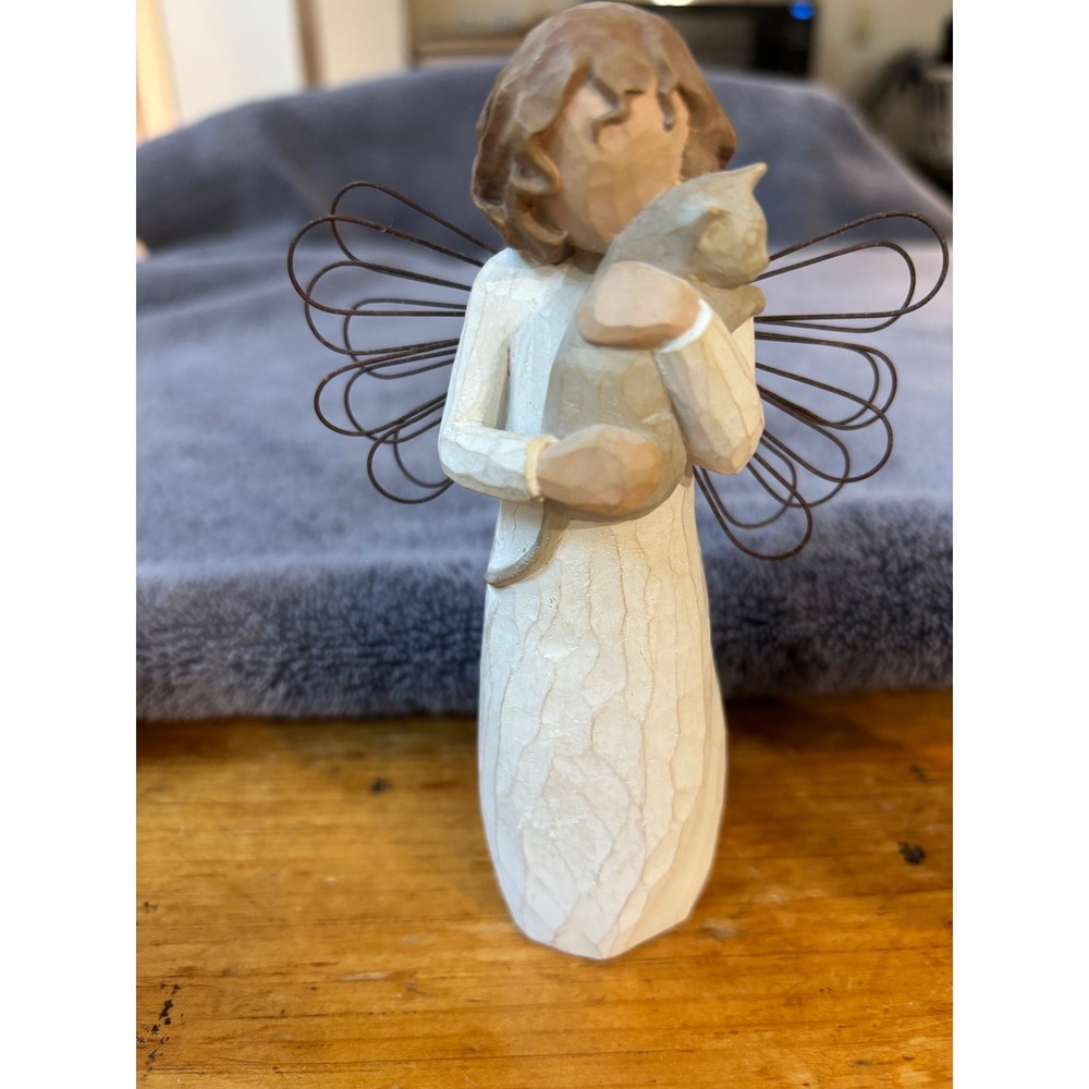 Willow Tree With Affection Angel Figurine Holding Cat Susan Lordi Demdaco 2003